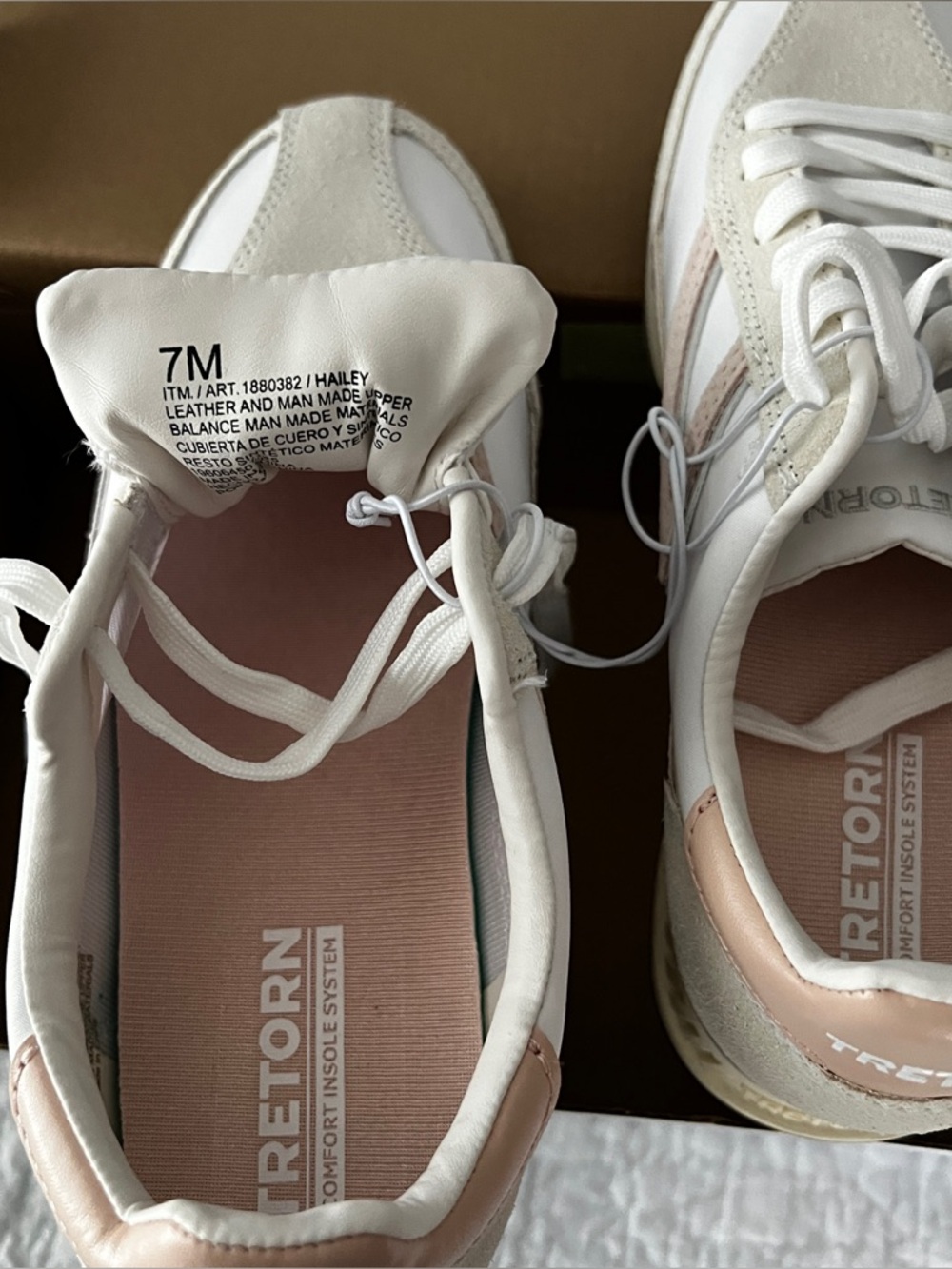 Tretorn Hailey Women's Size 7 Sneakers - Cream & Pink - Picture 6 of 6
